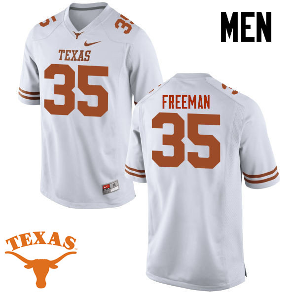 Men #35 Edwin Freeman Texas Longhorns College Football Jerseys-White